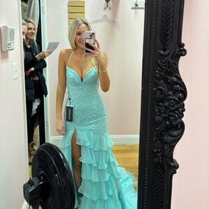 Sherri hill prom dress teal